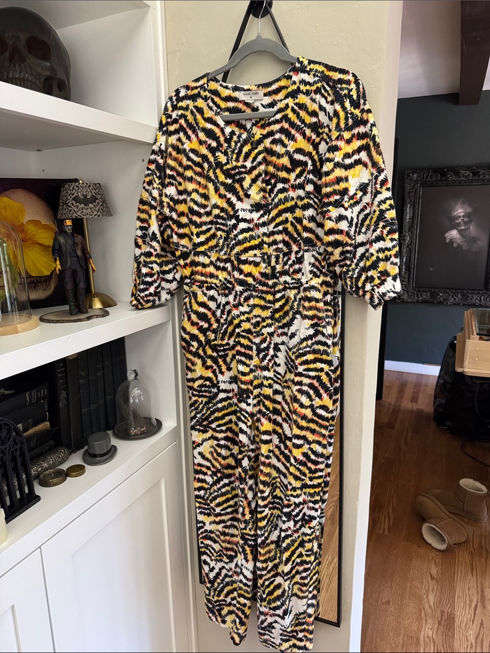 Rachel Comey x Target Abstract Zebra Print Jumpsuit in Yellow, Black & White